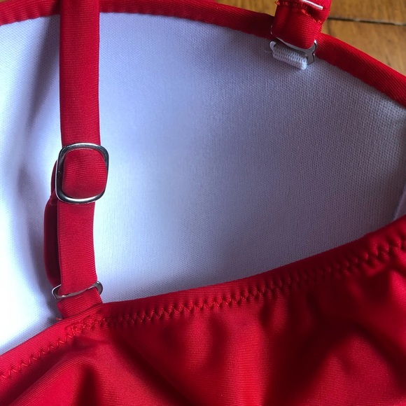 Red longline bikini top - Large (~C/D cup) - NWOT - Picture 3 of 5
